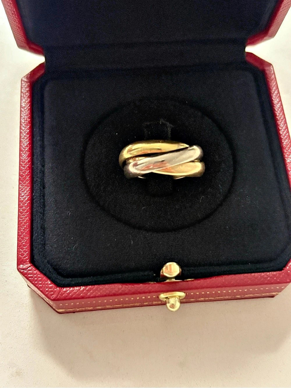 Cartier Trinity Ring, Classic Model Gold & Silver - Size 6 - Picture 2 of 5